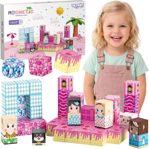 Woopie klocki magnetyczne – 3D magnetyczne kostki 59 szt.