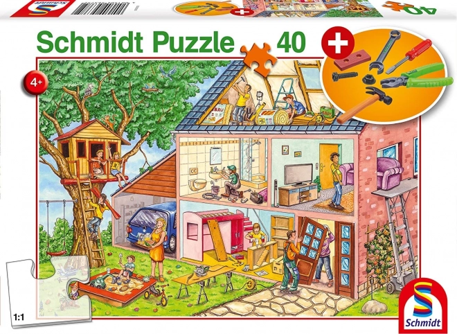 Schmidt puzzle Pracowici rzemieślnicy 40 elementów z dziecięcymi narzędziami