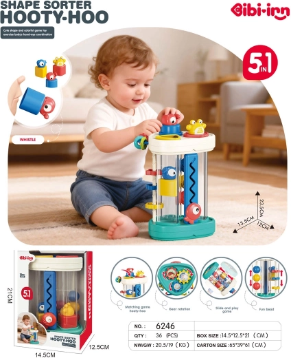 Wielofunkcyjna wieża rybka – sorter 5w1