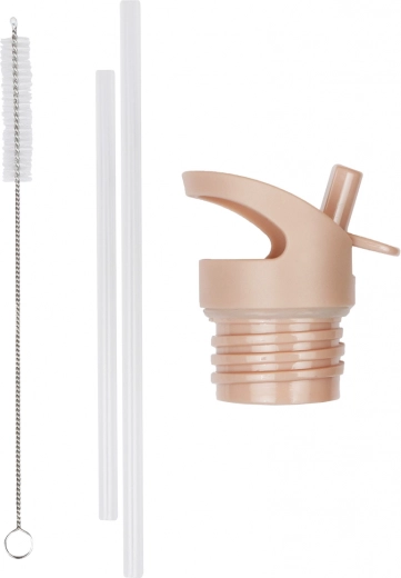 A Little Lovely Company zestaw zakrętki, szczoteczki i słomki do butelki ze stali nierdzewnej 350 ml – Tęcza