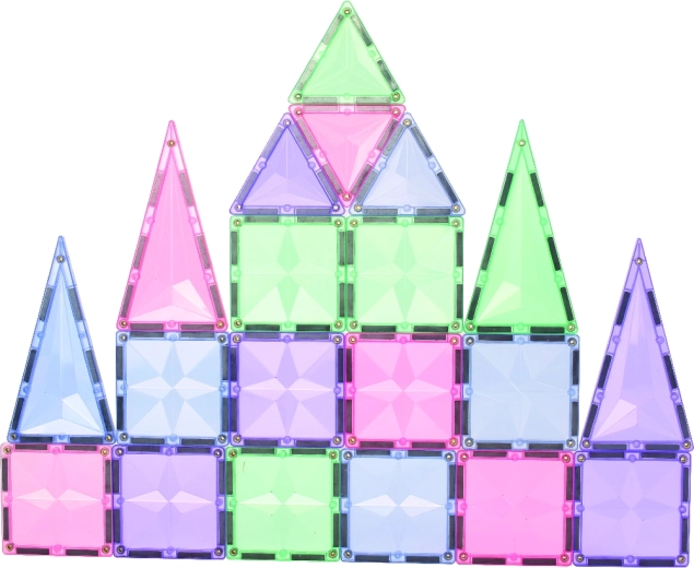 Cleverclixx magnetyczne klocki konstrukcyjne Geo pack pastel 45 szt.