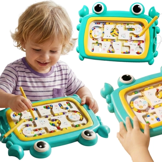 Woopie Montessori magnetyczny labirynt krab turkusowy
