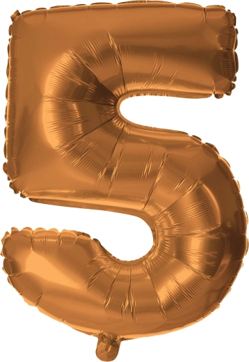 Balon foliowy cyfra 5 30 cm brązowy TORO