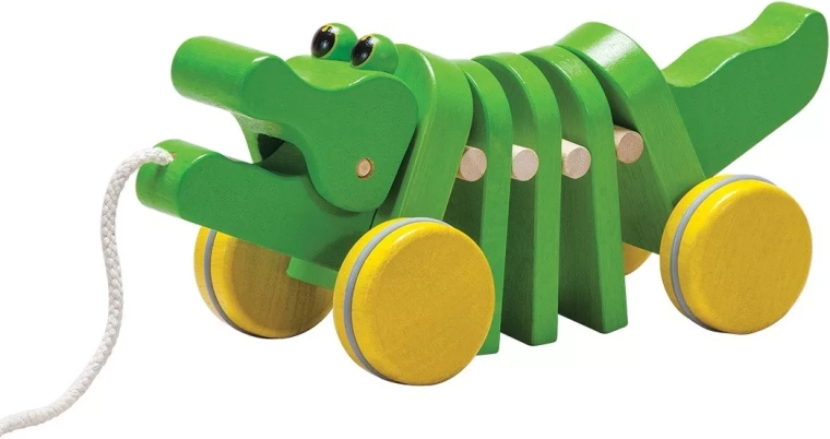 Tańczący krokodyl PlanToys – drewniana zabawka do ciągnięcia