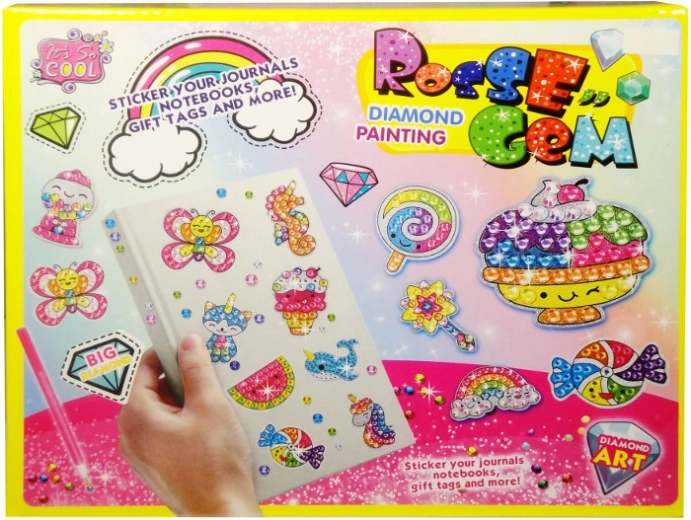 Mozaikowa naklejka z błyszczącymi kamyczkami