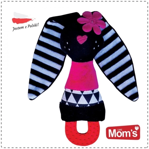 Grzechoczący pluszowy króliczek z szeleszczącymi uszkami i gryzakiem dla niemowląt