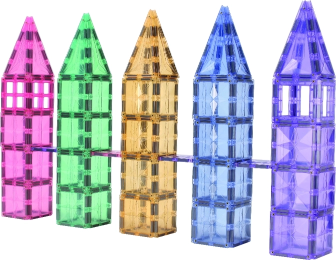 Cleverclixx magnetyczne klocki konstrukcyjne mega creative pack pastel (210 elementów)