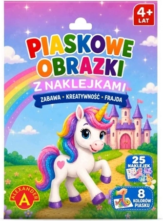 Zestaw kreatywny do tworzenia obrazków z piasku Jednorożec