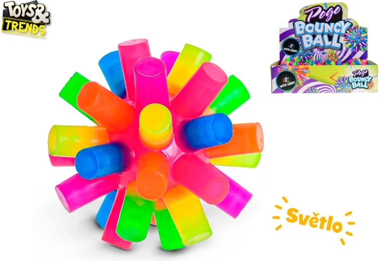 Kolorowa świecąca piłka skacząca 7,5 cm na baterie