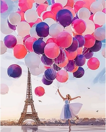 Malowanie po numerach na ramie 40 × 50 cm – balonowy bukiet
