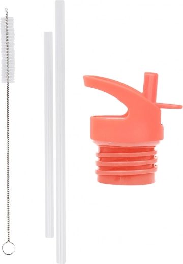 A Little Lovely Company zestaw zakrętki, szczoteczki i słomki do butelki ze stali nierdzewnej 350 ml – Zabawa