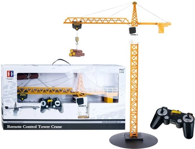 Zdalnie sterowany żuraw wieżowy Double E 1:20 z obrotem 360° i kontrolerem 2,4 GHz