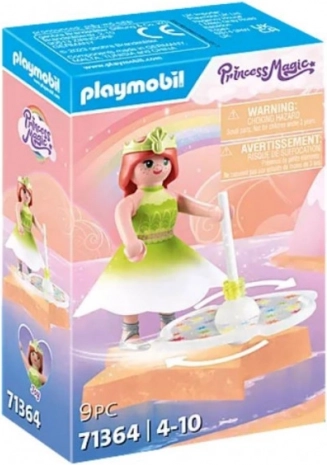 Playmobil Princess Magic – niebiały tęczowy bączek z księżniczką