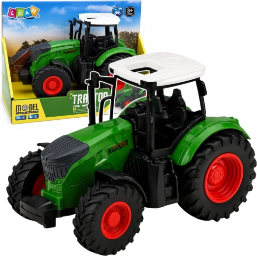 Traktor rolniczy 1:24 z gumowymi kołami zielono-biały