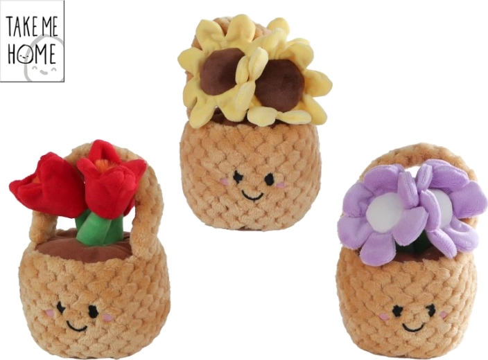 Pluszowy koszyk z kwiatami 18 cm