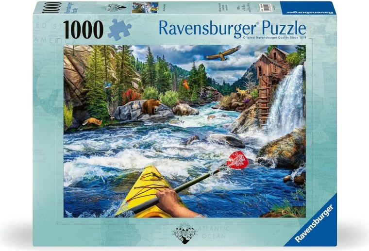 Puzzle Ravensburger Wanderlust: spływ dziką rzeką, 1000 elementów