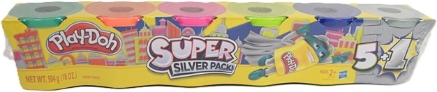Masa plastyczna Play-Doh – metaliczne kolory gold/silver, 6 szt.