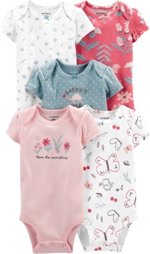 Dziewczęce body z krótkim rękawem CARTER'S Pinkblue LBB 5 szt. – PRE