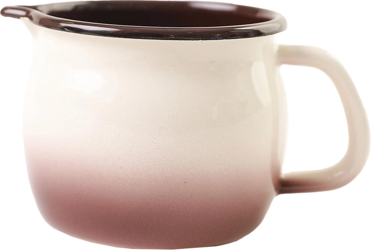 Emaliowany kubek z dzióbkiem 0,8 l Cappuccino, średnica 10 cm