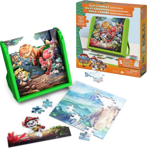 Puzzle 3D Psi Patrol i dinozaury z podstawką