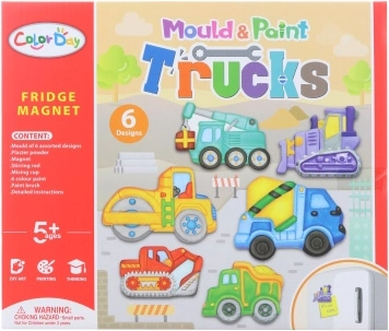 Wykonywanie magnesów – zestaw kreatywny z pojazdami budowlanymi