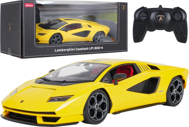 Zdalnie sterowany samochód Rastar Lamborghini Countach LPI 800-4 żółty 1:16
