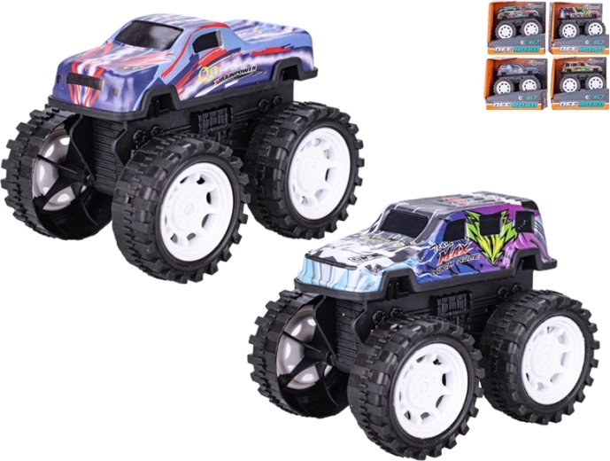 Metalowy samochód terenowy z napędem bezwładnościowym 10 cm