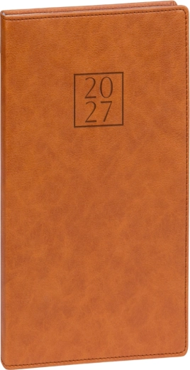 Notique kieszonkowy terminarz Prestigio 2027 brązowy 9 x 15,5 cm
