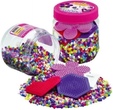 Koraliki do zaprasowywania 4000 szt. z podkładkami i akcesoriami w plastikowym pojemniku