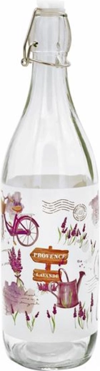 Szklana butelka z zamknięciem patentowym TORO 1 l – lawenda