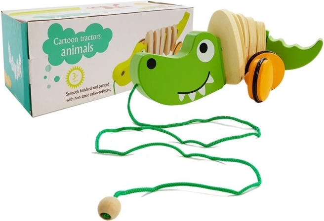 Drewniany krokodyl do ciągnięcia 18 cm