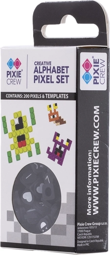 Zestaw tematyczny małych pikseli Pixie Crew z literami i znakami