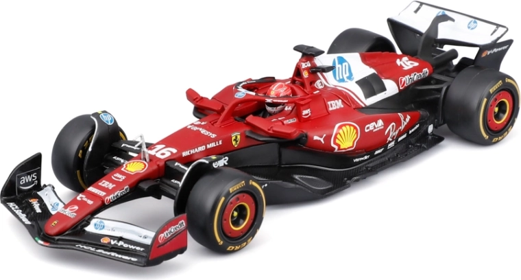 Model F1 Bburago w akrylowym boxie Ferrari SF-25 (2025) Charles Leclerc 1:43