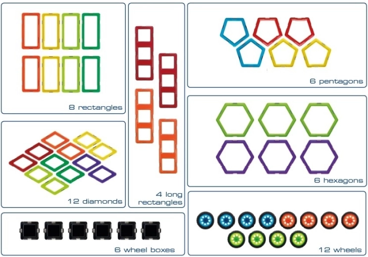 GeoSmart edukacyjny magnetyczny zestaw konstrukcyjny - 205 elementów