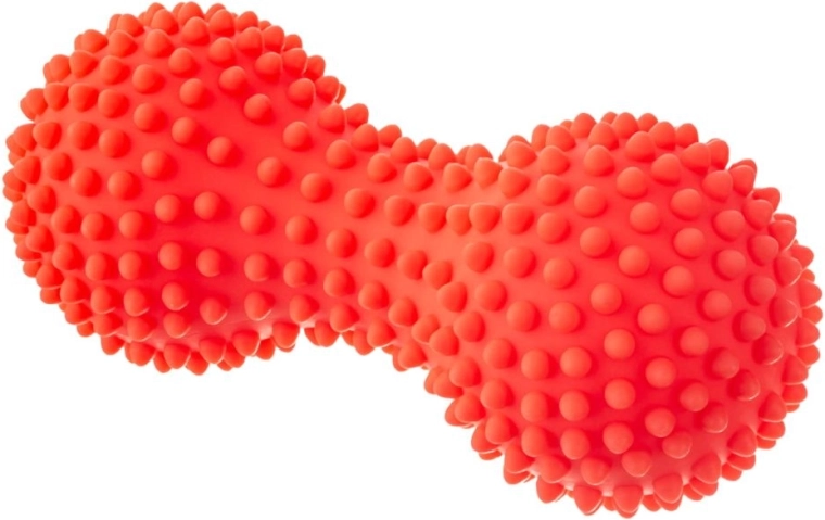 Masujący duoball z wypustkami TULLO – czerwony