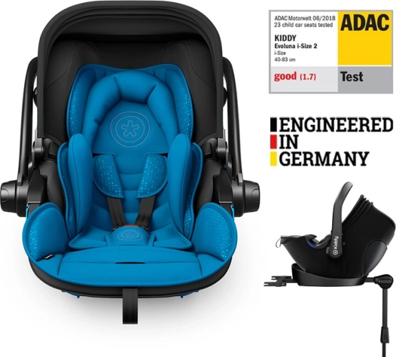Kiddy Evoluna i-Size 2 fotelik samochodowy z bazą ISOFIX 40–83 cm, Summer Blue