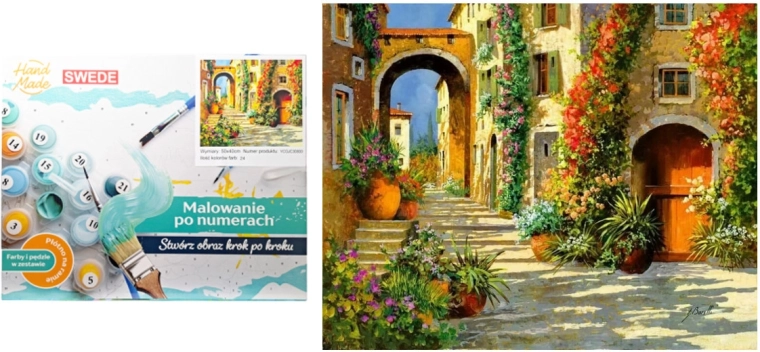 Malowanie po numerach – Uliczka w miasteczku