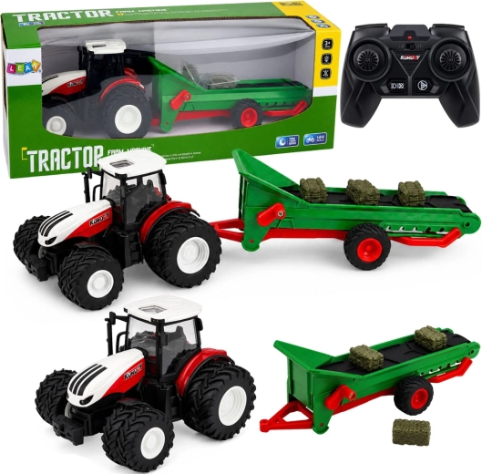 RC traktor rolniczy z przenośnikiem i przyczepą na bele 1:24