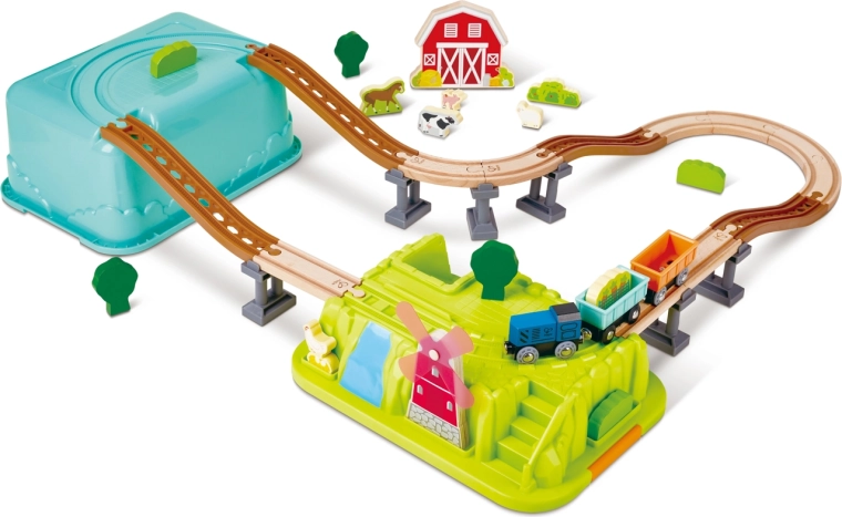 Kolejka farma w pudełku do przechowywania, 40 elementów