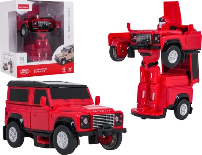 Transformujący samochodzik i robot 2 w 1 Land Rover Defender RASTAR czerwony