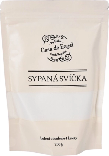 Biały wosk do świec sypanych 250 g + 4 knoty