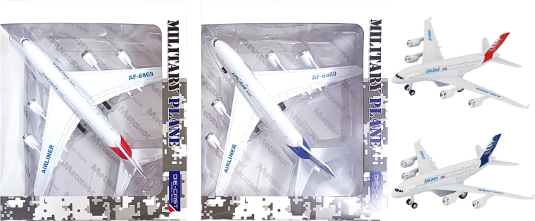 Metalowy samolot z efektami 1:300, napęd typu pull-back