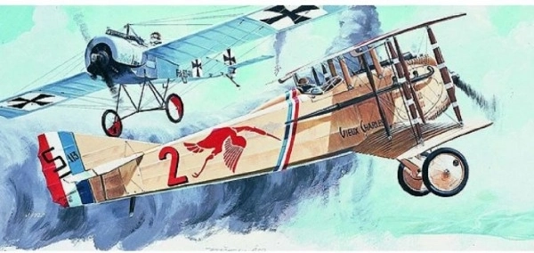 Model Spad S.8 15,4 × 19,3 cm w pudełku 31 × 13,5 × 3,5 cm