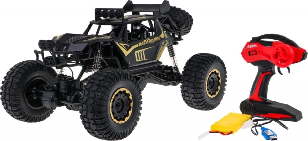Metalowy RC rock crawler 1:8 z napędem 4x4 i LED dla dzieci 3+