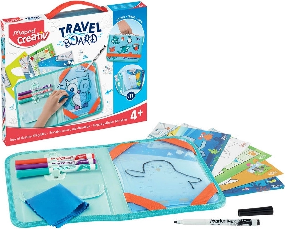 Przezroczysta suchościeralna tablica MAPED CREATIV z szablonami