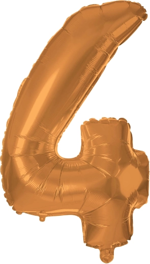 Balon foliowy cyfra 4 30 cm brązowy Toro