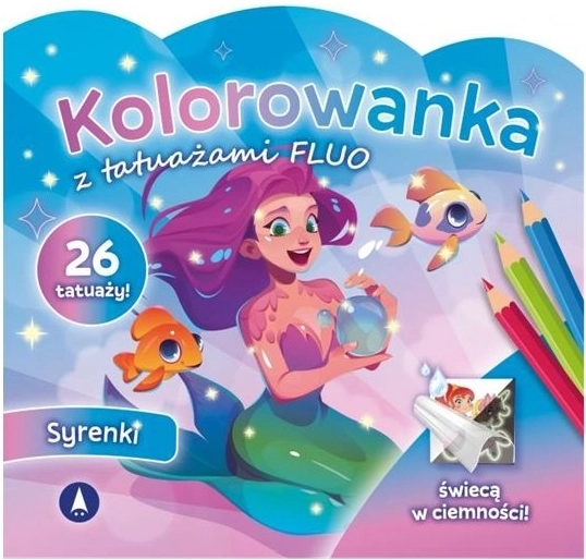 Kolorowanki z tatuażami fluo – morskie wróżki
