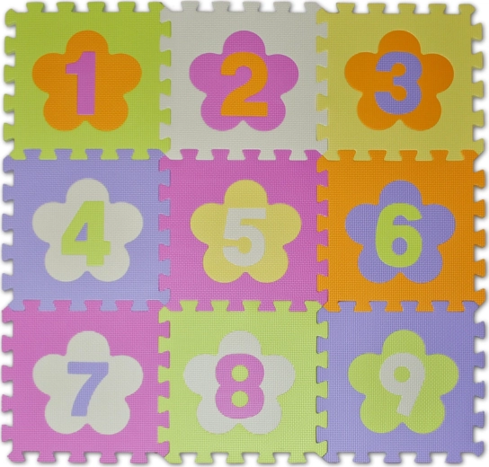 Piankowe puzzle z cyframi 28 × 28 cm – mata do zabawy dla dzieci