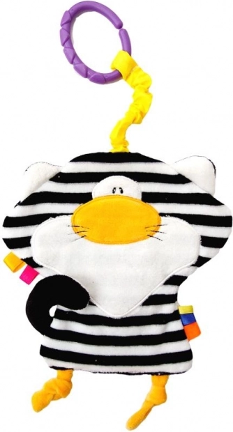 Przytulanka z pętelką – kot Pasiak dla niemowląt