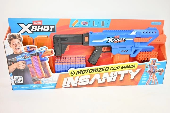 Motoryzowany blaster piankowy Zuru X-Shot Insanity Clip Mania